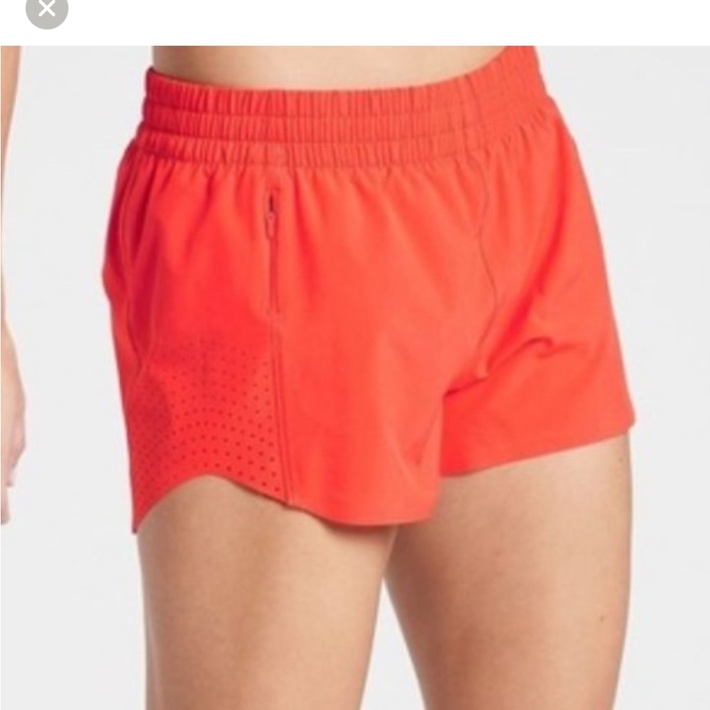 Orange/red athleta hustle shorts size xs